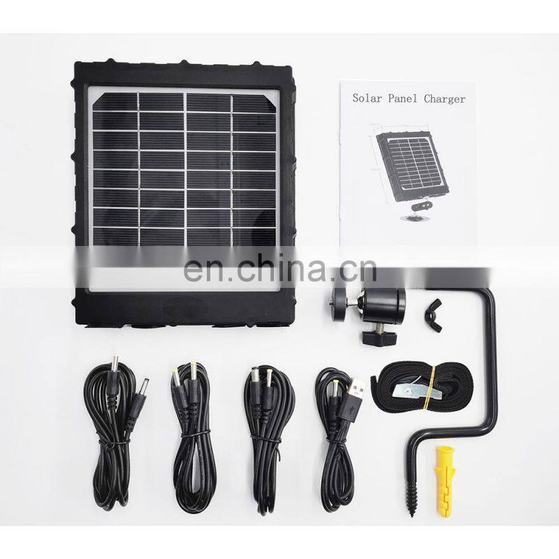 All-in one high conversion rate 6v 9v 12v built in 8000mah lithium battery outdoor hunting trail camera solar panel kit