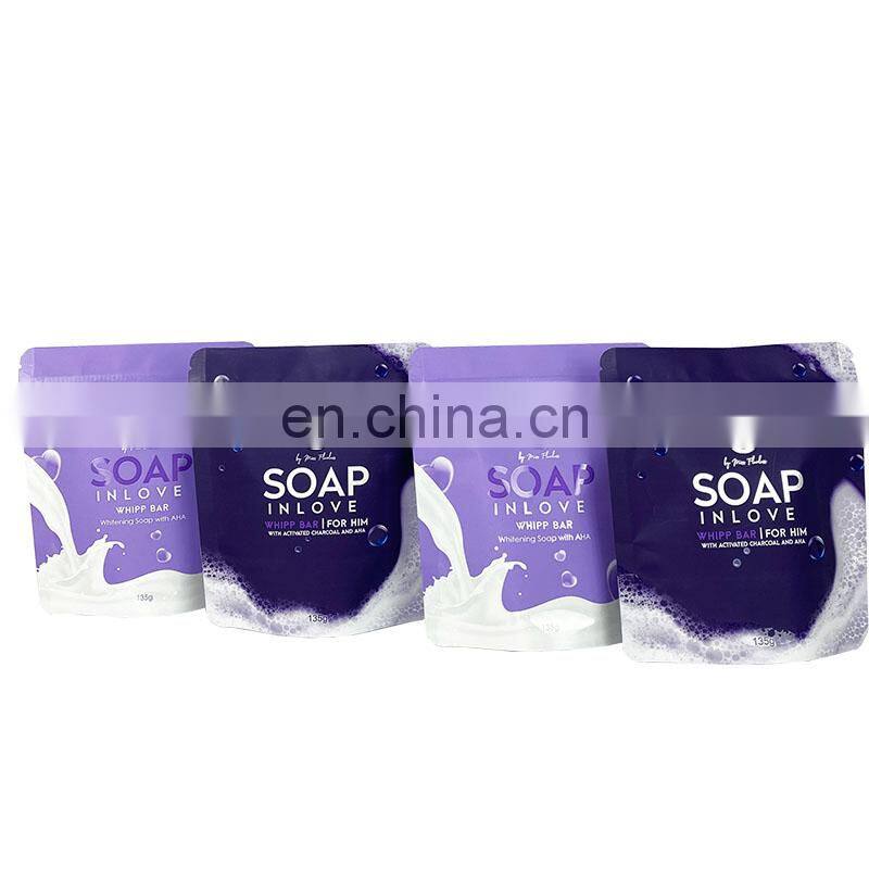 Custom stand up pouch cute Pink Flexible Bopp Herbs Shampoo Facial Clear Soap Poly Plastic Pouch Packaging Mylar Bag