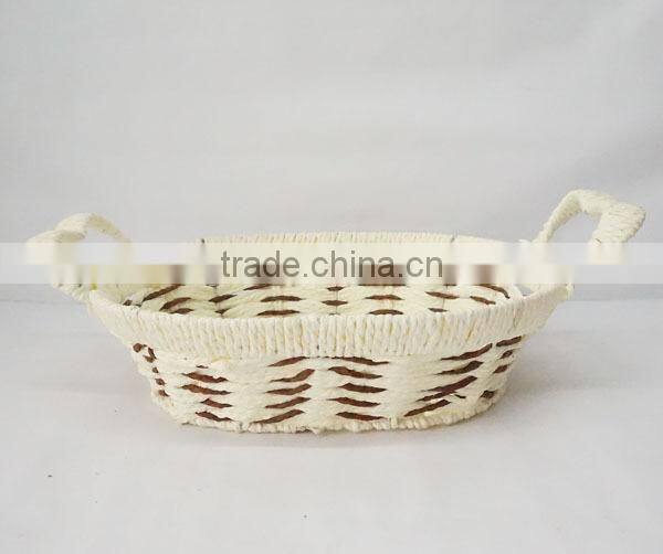 handmade oval paper rope storage basket