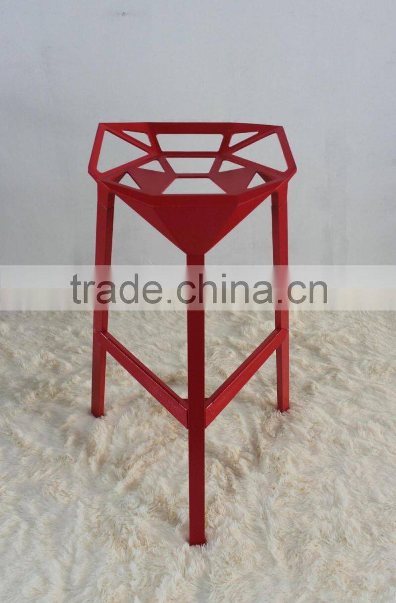 Replica Italian graceful design aluminum stacking Konstantin Grcic Stool one,bar stool one, red color stool one