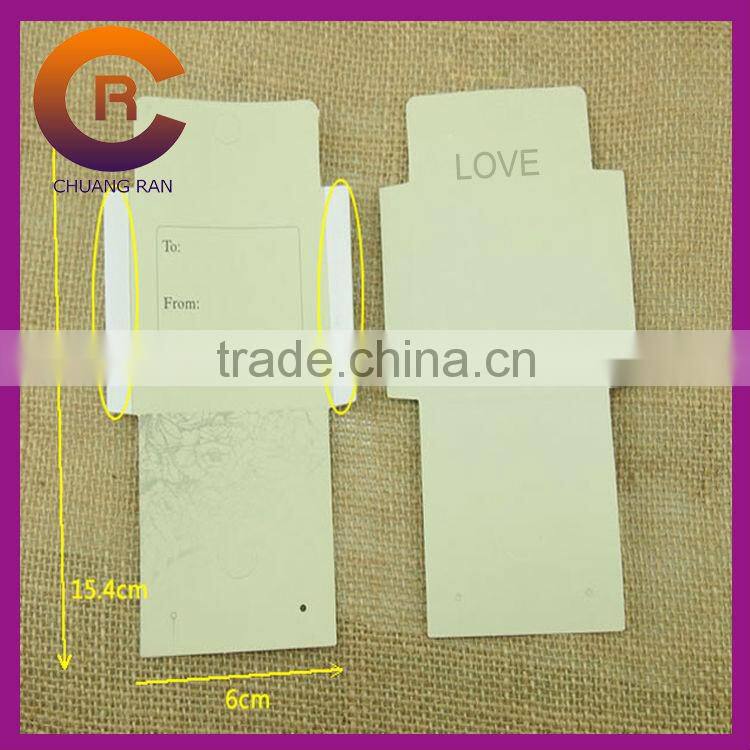 Paper cream color hook shape earring necklace bracelet display card