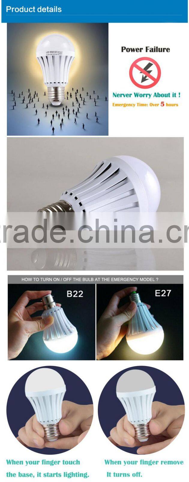 2016 Top-rated Rechargeable Battery Operated Powered LED Bulb Emergency Light