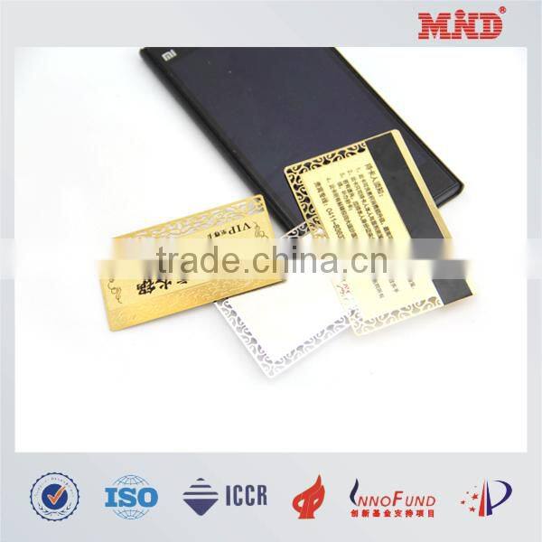 MDC1455 CR80 metal magnetic stripe VIP card gloden metal card