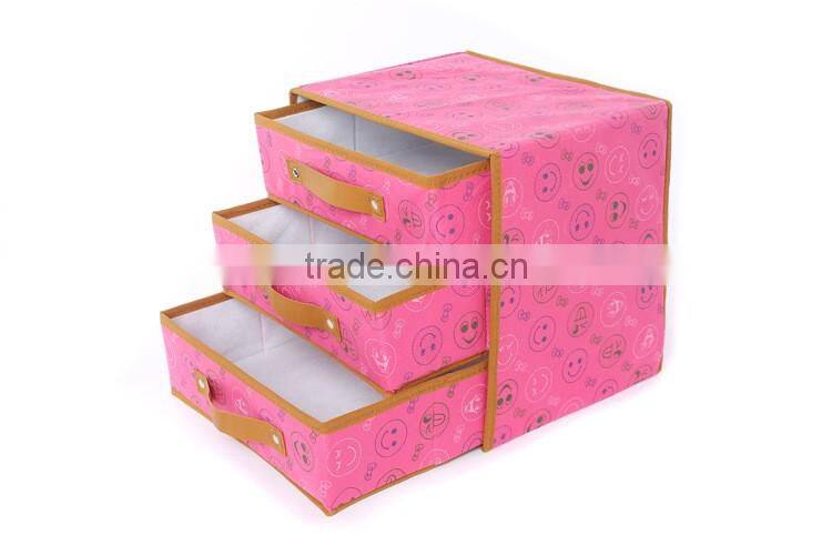 Non-woven Folding Kids Toy Storage Cabinet Clothes Storage Cabinet