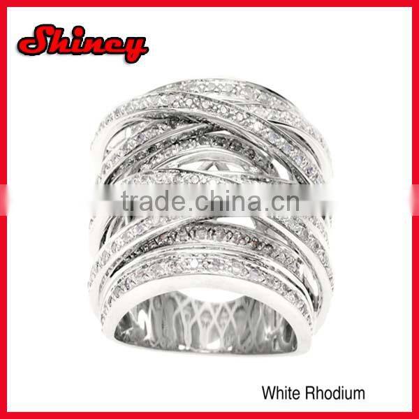 rose gold multi circle wrap gold micro silver zirconia ring