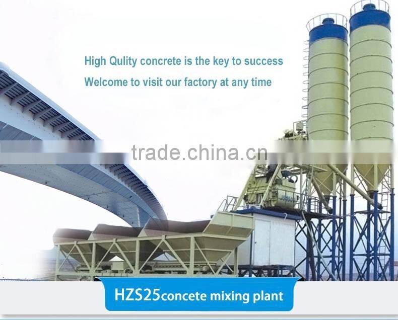precast concrete plants HZS25 for sale,automatic concrete batch plant with bv certification