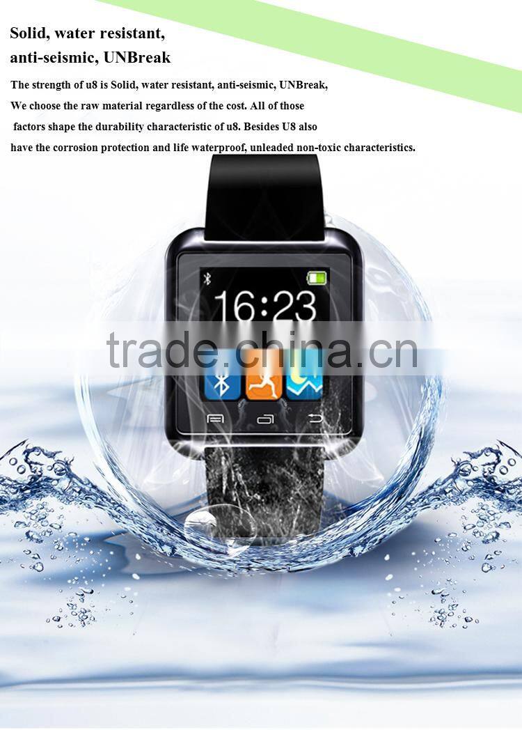 cheap promotion Wholesale Touch Screen Cheap Health Care Smart Watch U8 OEM Bluetooth For Android And IOS Wrist Watch