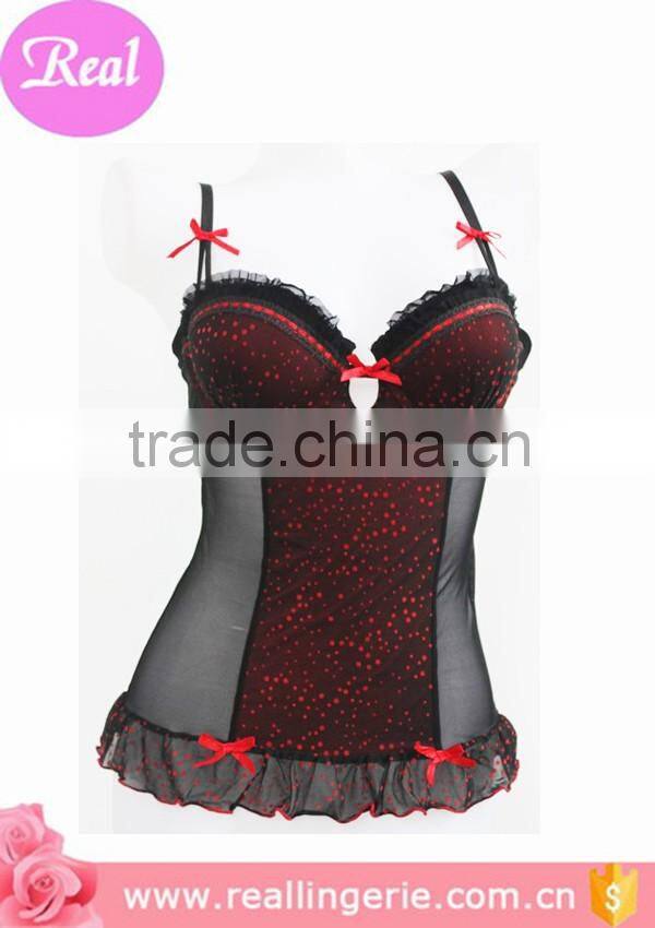red dot black sexy lace mature woman lingerie,transparent sexy lingerie