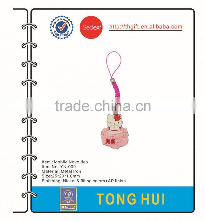 Die cut enamel Metal Enamel Mobile Charm