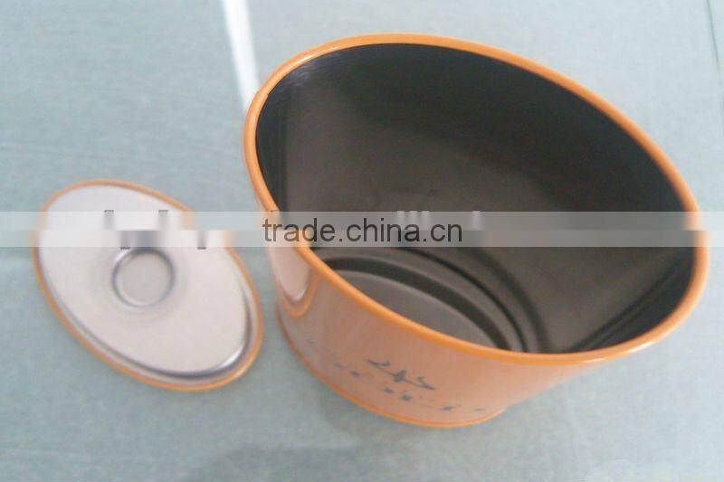 Oval tin perfume box