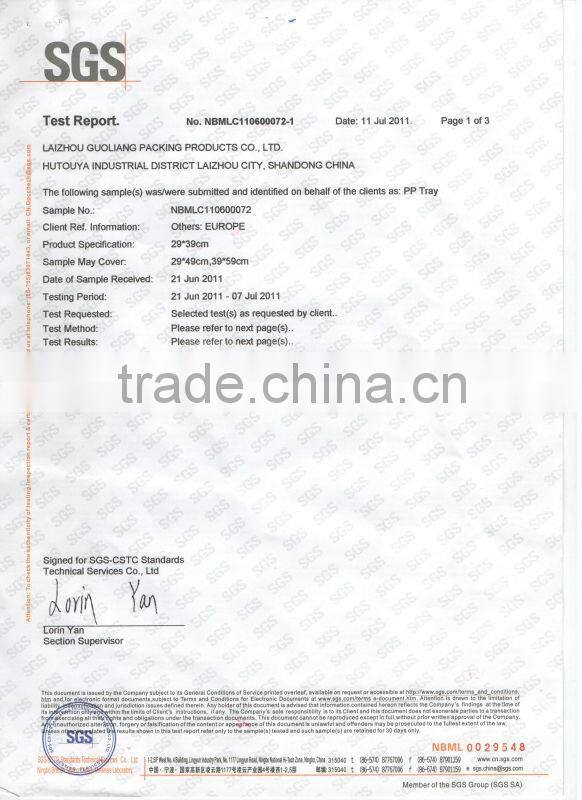 Plastic Insert For Food