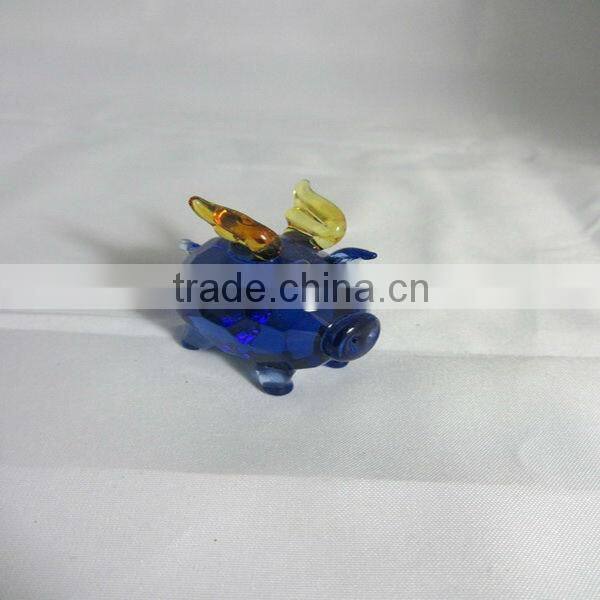 Pig Shaped Glass Gift,hand blown glass figurine animal