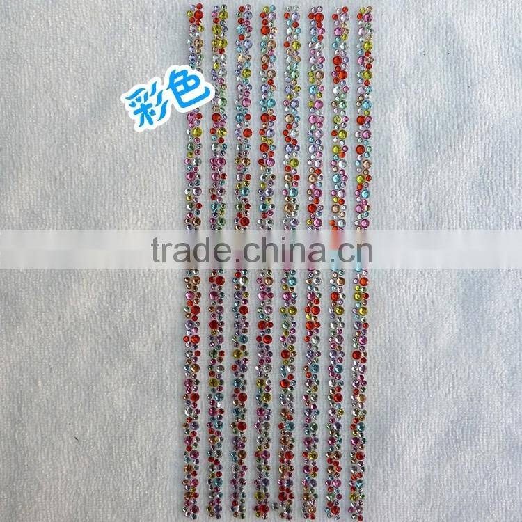 Fast delviery time 8 lines crystals resin stones sticker