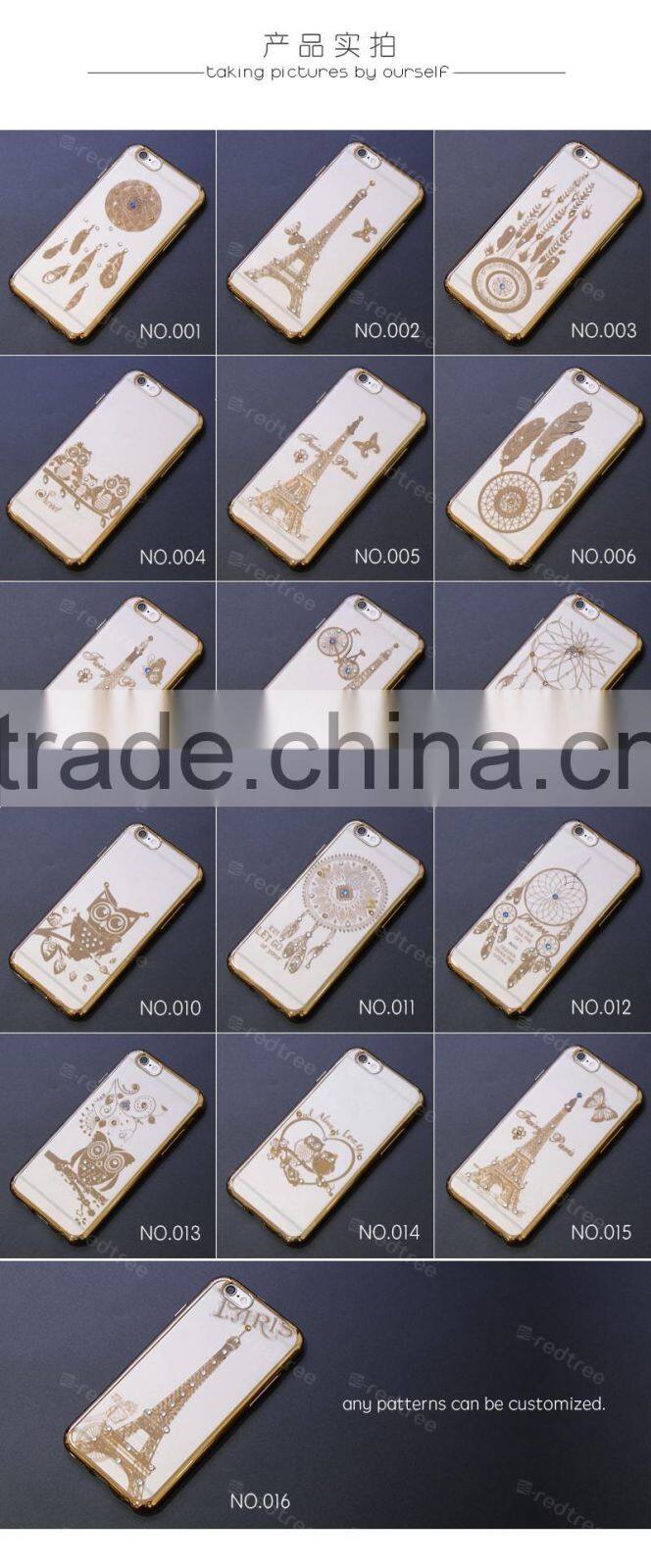 Electroplate Diamond Ultra Thin Case for Sony xperia c Case Back Cover ,for ipone 6 ,6s