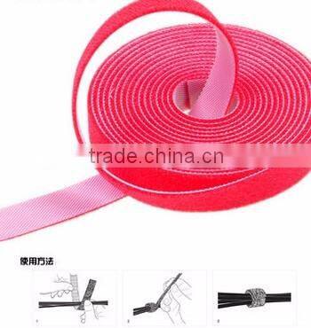 Nylon reusable adjustable hook and loop fastener tape