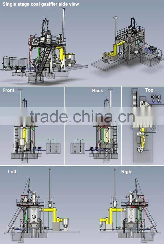 Melting furnace coal gasifier