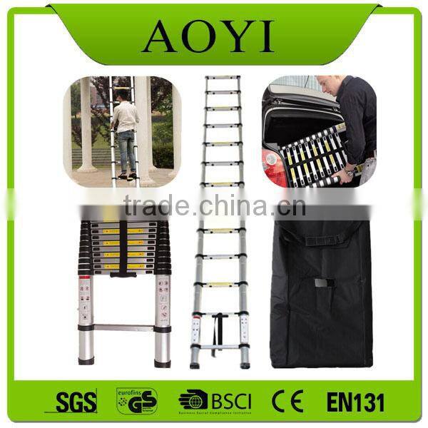 Easy carry EN131 approva 3.8m Aluminum extension ladder telescopic ladder form china suppliers