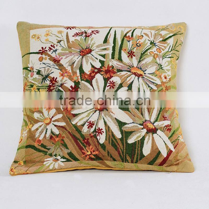 2016 hotesale 100% cotton wholesale printed style fancy flower cushion