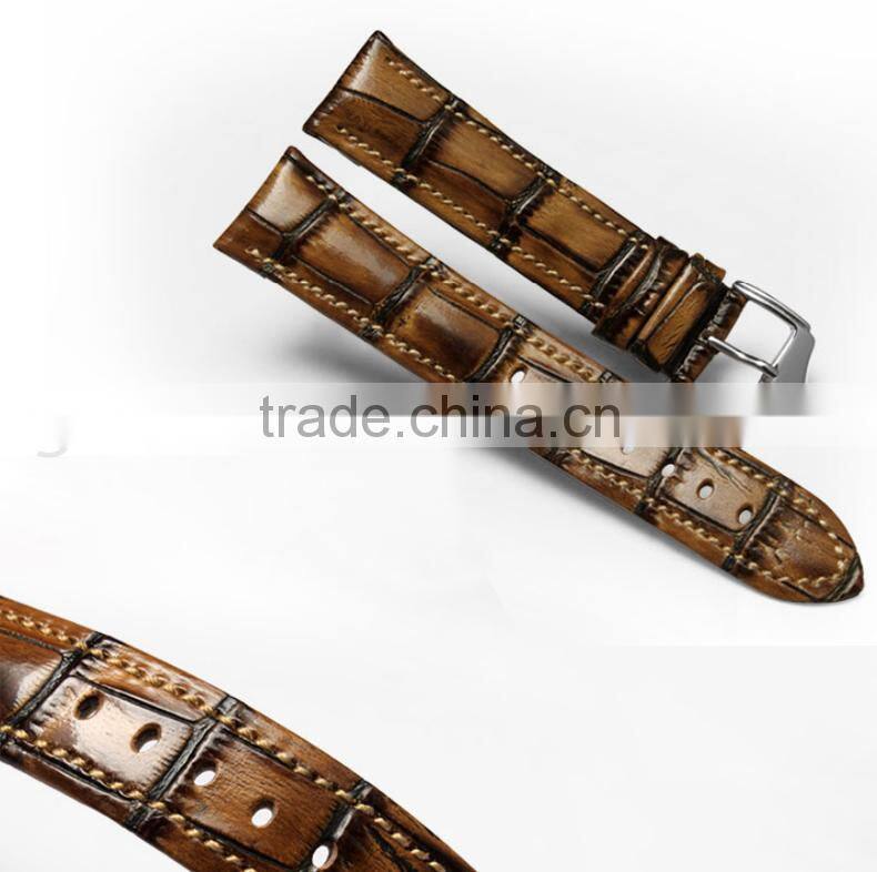 18|20|22mm high quality genuine cowhide leather Watch strap with fashionable buckle
