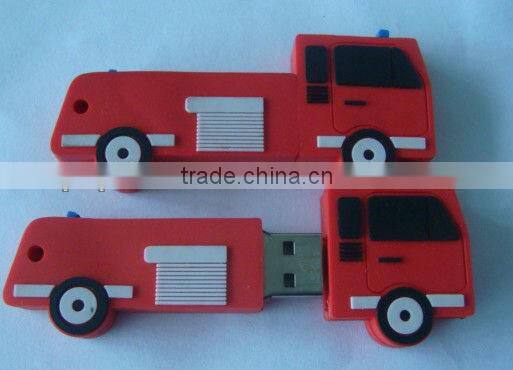 4GB usb drive truck shape with PVC material and white color