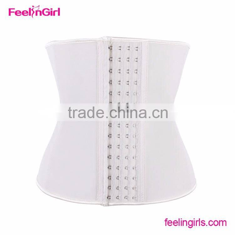 High Quality Nude Latex Rubber 4 Row Hooks Waist Trainer Corset