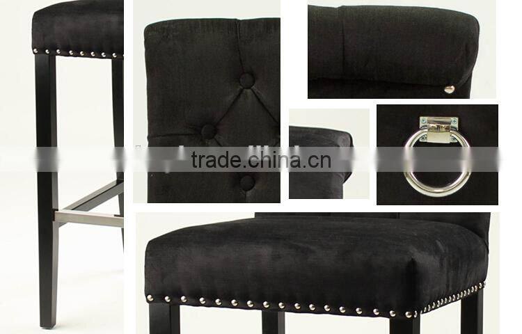 Modern Button designed Wooden Fabric Leisure Barstool With Ring Back (KY-3207)