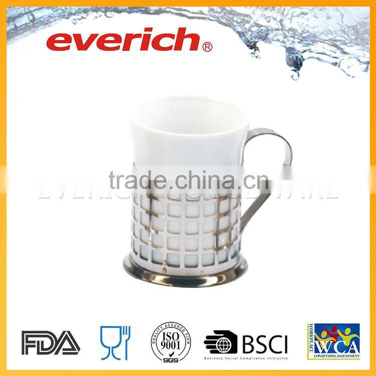 Custom creative double wall ceramic mug cup