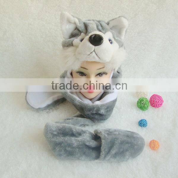 Stuffed Winter Plush Animal Hat with Paws