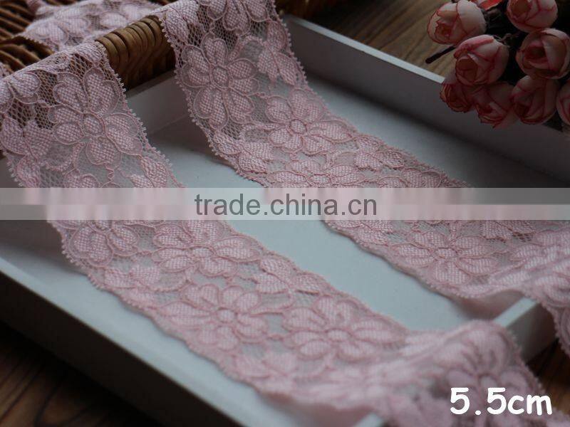 Flower Pattern Elastic Lace Trimings For Garment,Decorative Lace Trims In Stock