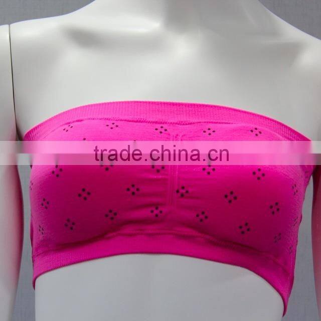Polka Dots Printed Design Seamless Bandeau Bra