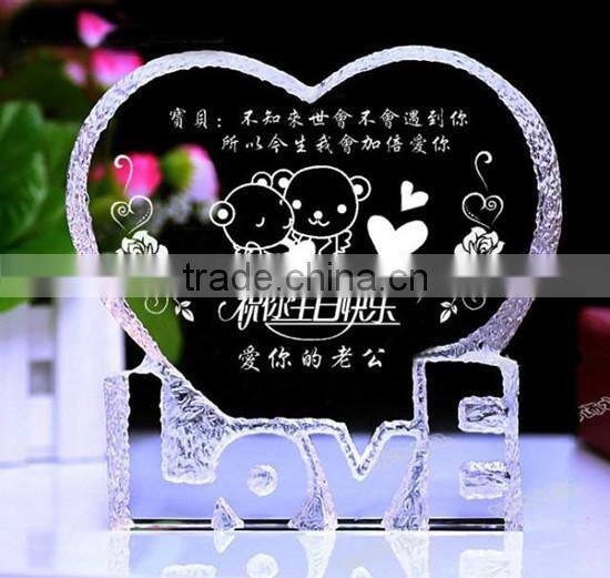 Exquisite 3d Laser Crystal Gift Crystal Wedding Decoration