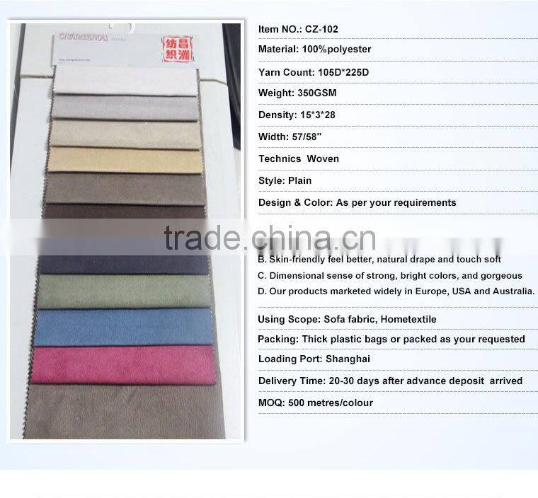 100% polyester the fabric for sofa with printed is high-quality and affordable