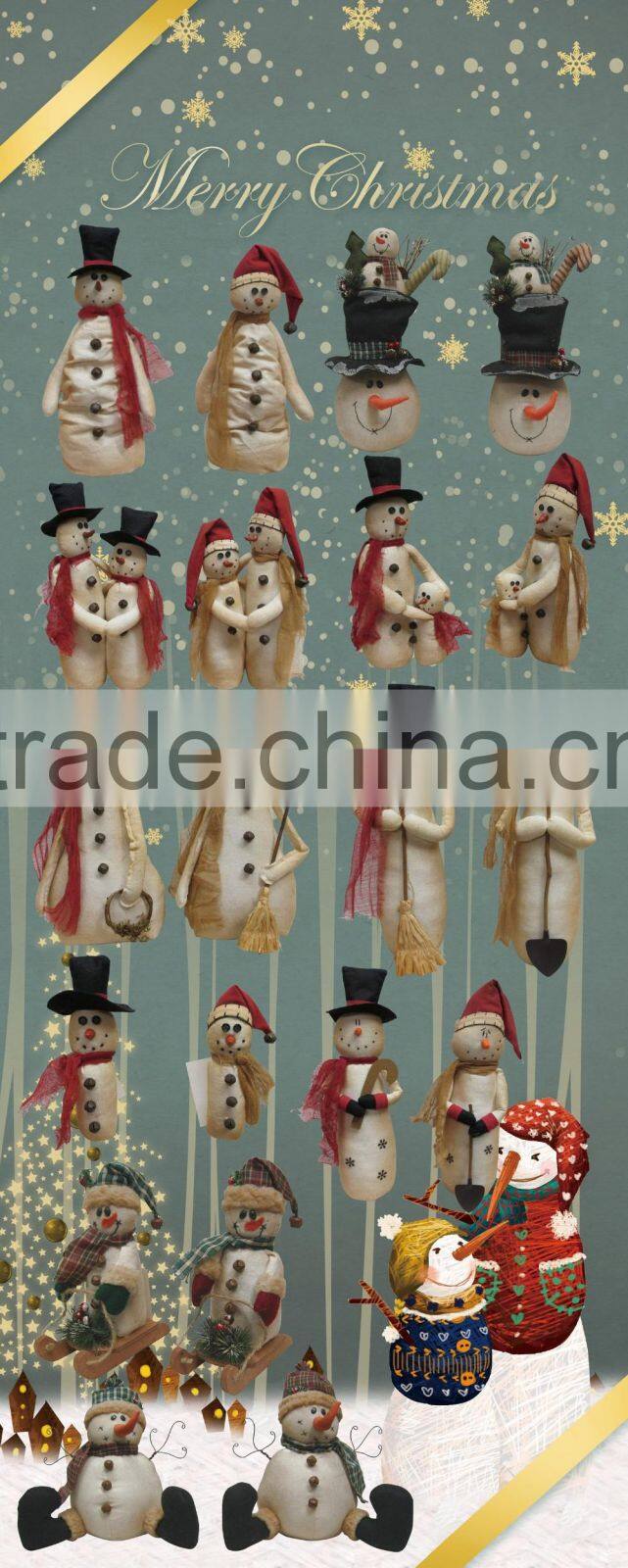 Cute Doll Toy Christmas Gift for Kids Standing Santa Claus Snowman Deer Figurine Xmas Home Indoor Table Ornament Decorations