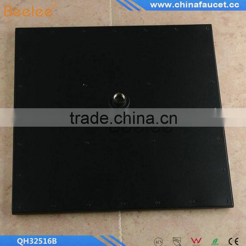 16 inch 40cm square black bathroom rain shower head