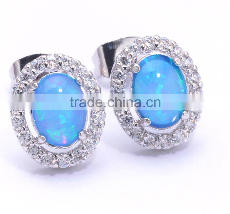 Opal Factory Direct Sale !!! Custom 925 Sterling Silver Opal Earring Wholesale