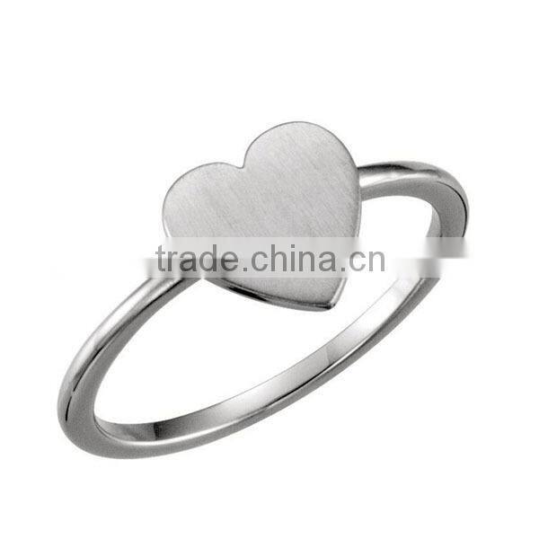 925 Sterling silver gilded heart plain ring