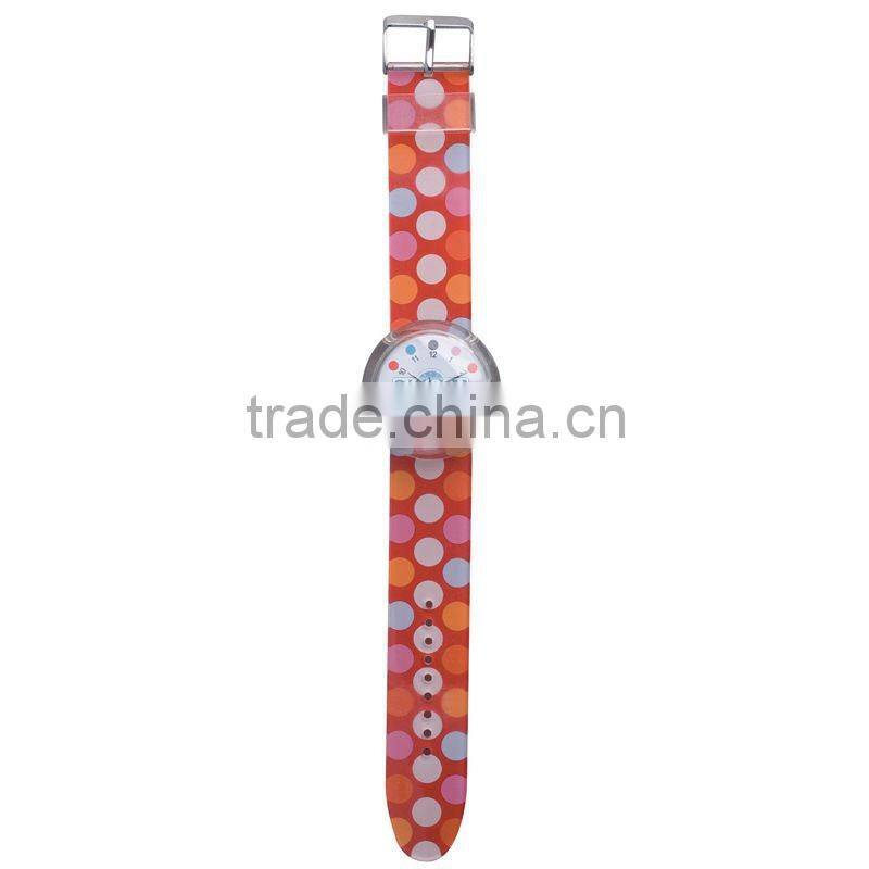 plastic quartz colorful watch