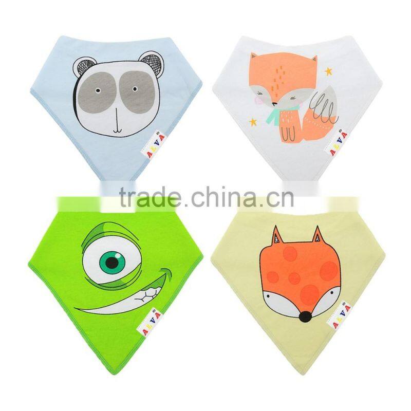 New Pattern Super Absorbent Cotton Bandana Bibs for Baby Wholesale High Quality Baby Bibs