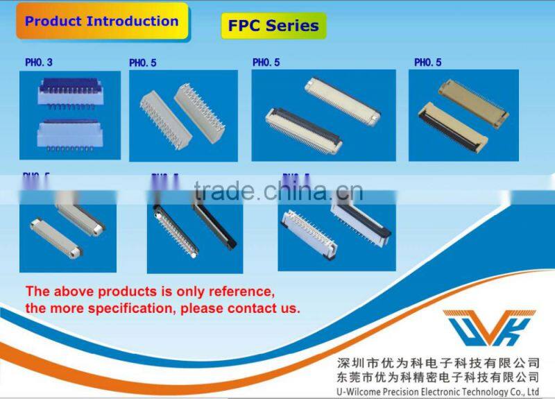 0.3mm Pitch Bottom Type SMT horizontal H:1.0 FFC FPC Connector