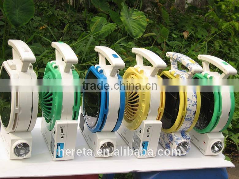 Shenzhen factory direct sale multifunction solar power bank with radio and fan