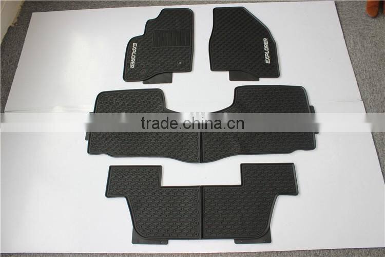 Three Row Set Custom Fit All Weather Floor Mats For Select Ford Explorer Models - (Black)