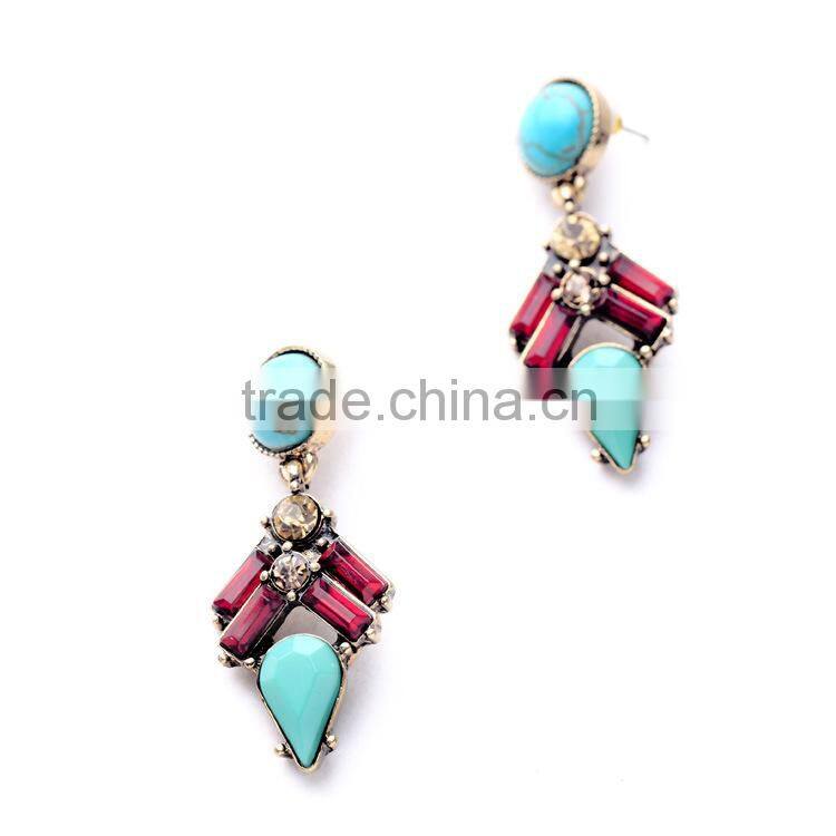 Natural Kallaite turquoise dangle earrings, designer earrings for cute girls