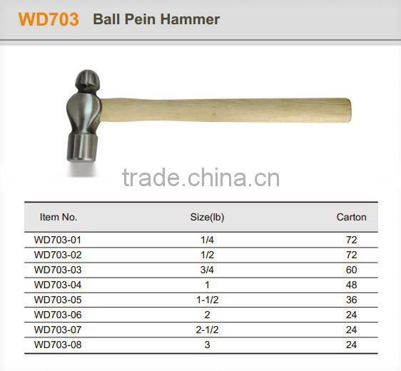 High Quality Carbon Steel Ball Pein Hammer with Plastic Coated Handle and fiberglass handle