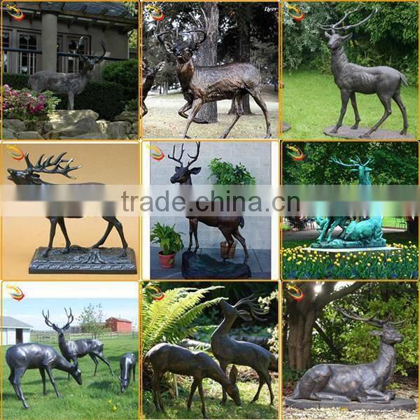 Home Decor Modern Bronze Running Deer Sculpture Statue for Sale