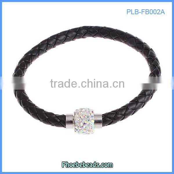 Wholesale New Design Leather Bracelets Red Crystal Rhinestone Fashion Jewelry For Women PLB-FB004A