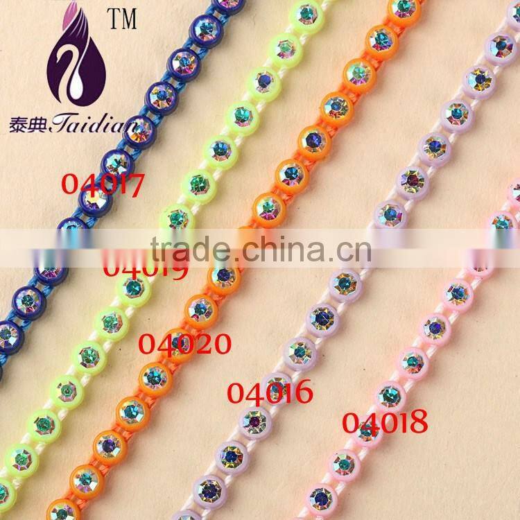 rhinestone dress trim,ss8 ab rhinestone banding