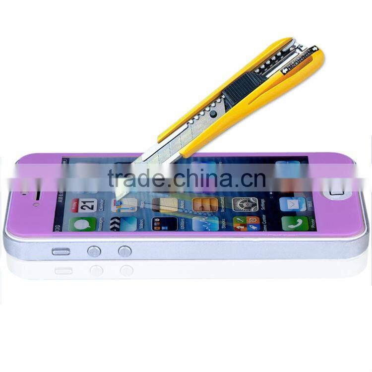 The World Best Quality Colorful Tempered Glass Screen Protector For iPhone 4 4S 5 5C 5S