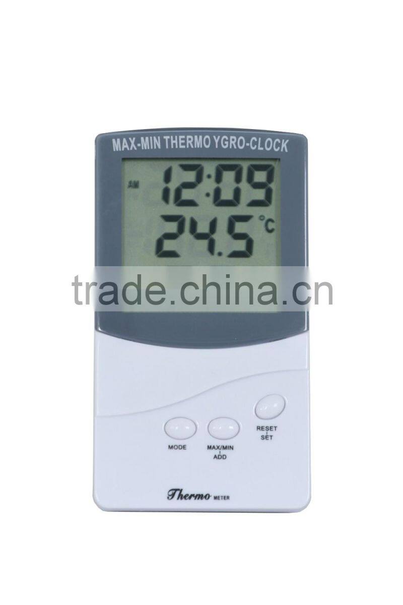 Hot sell! digital Thermo Hygrometer with Clock S-WS806