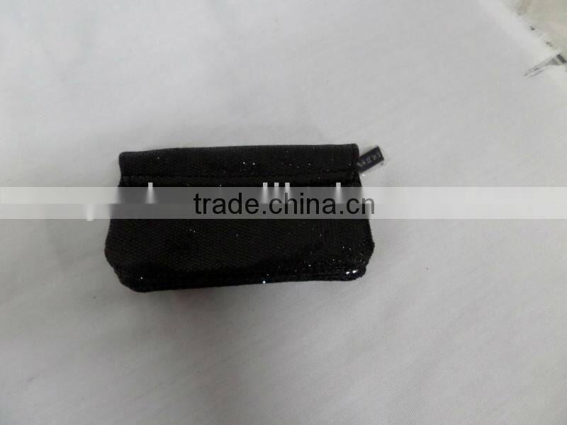 2015 fashion black glitter cosmetic bag