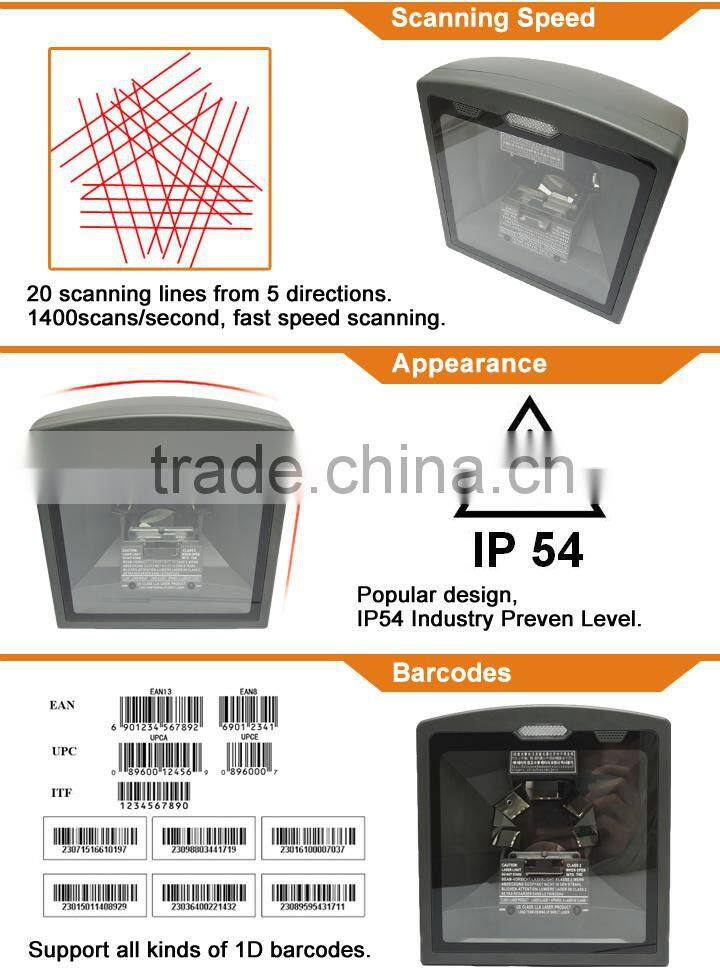IOBC016 Omnidirectianal Barcode Scanner Build in Version For Supermarket Retail Store